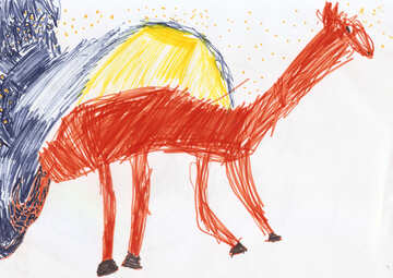 Children`s drawing a horse №42804