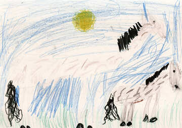Infantil de dibujo de un caballo №42848