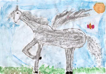 Children`s drawing Pegasus №42879