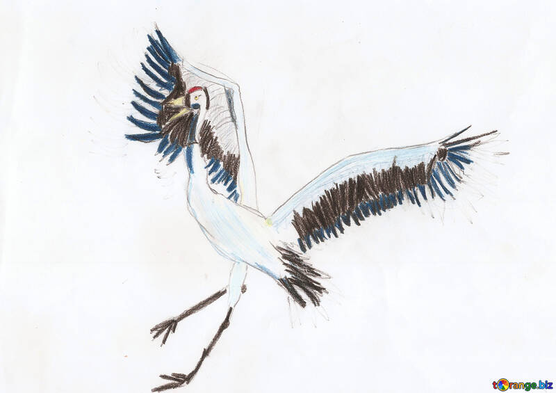 Baby drawing stork dance №42760