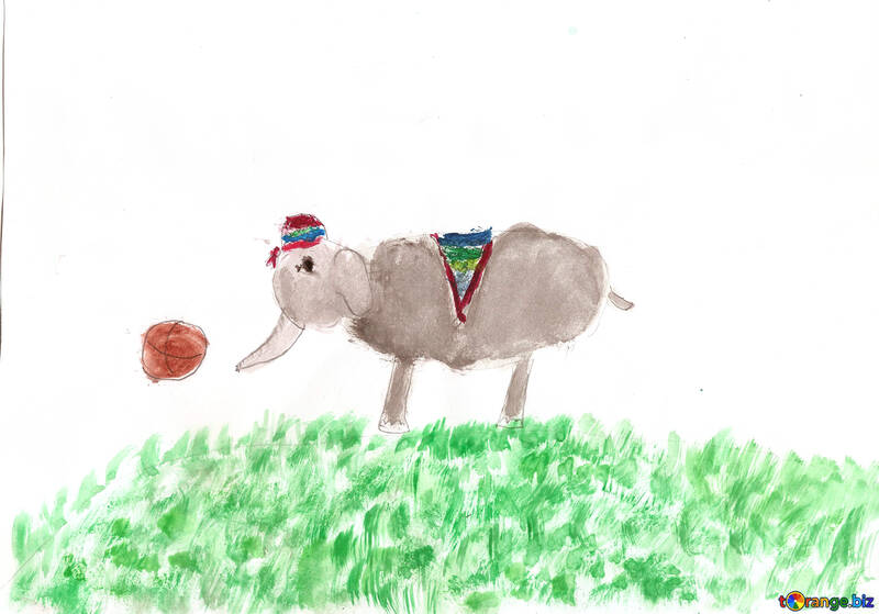 Дитячий малюнок слон №42714