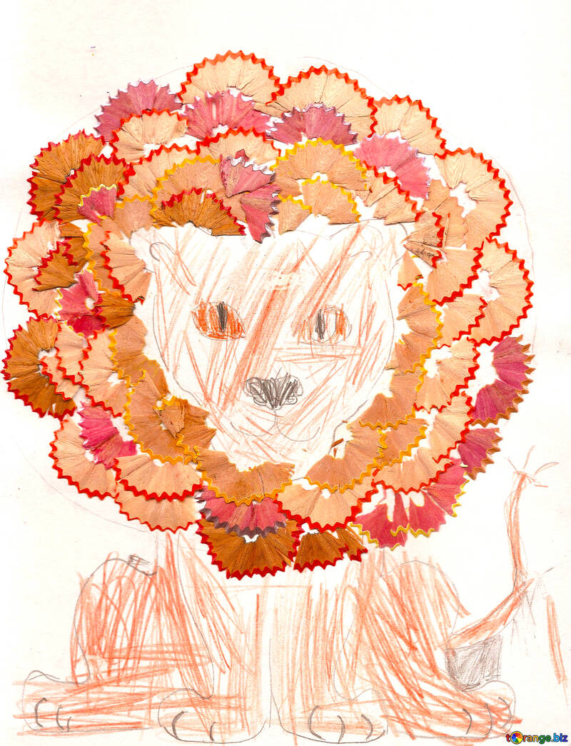 Children`s drawing a lion №42767