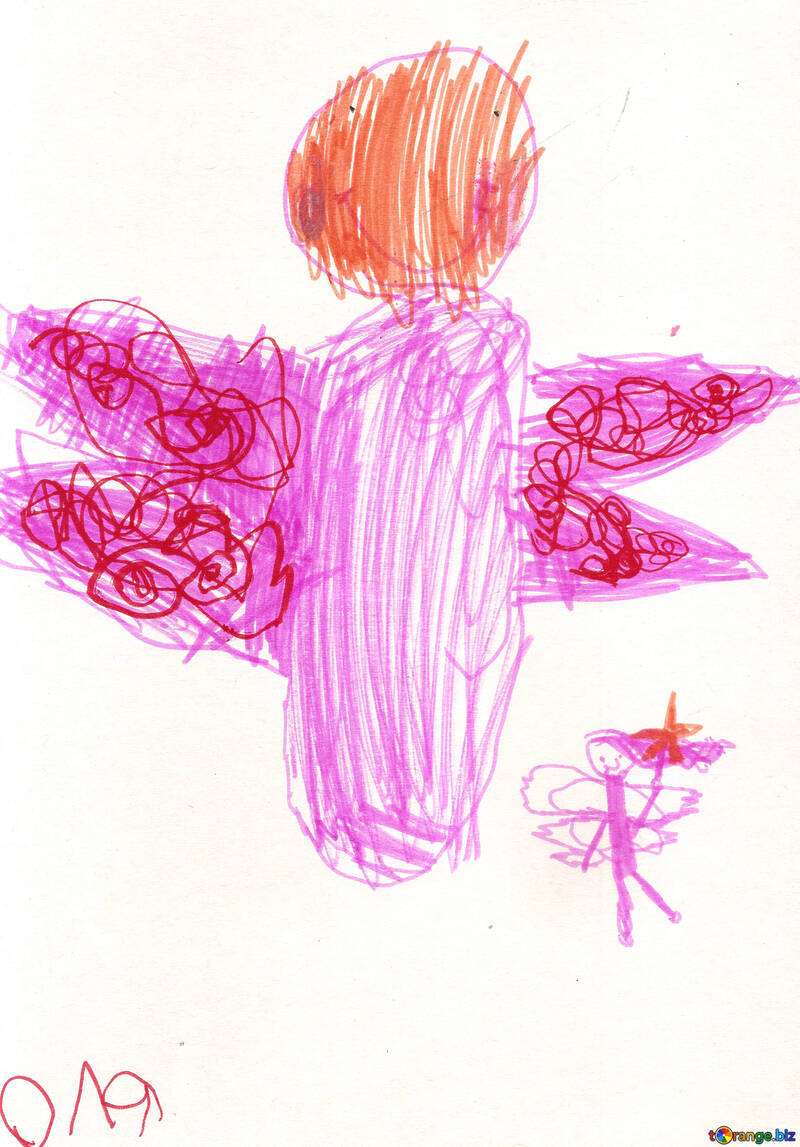 Children`s drawing butterfly and fairy №42788