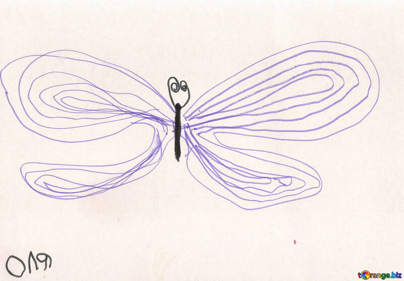 Children`s drawing butterfly №42789