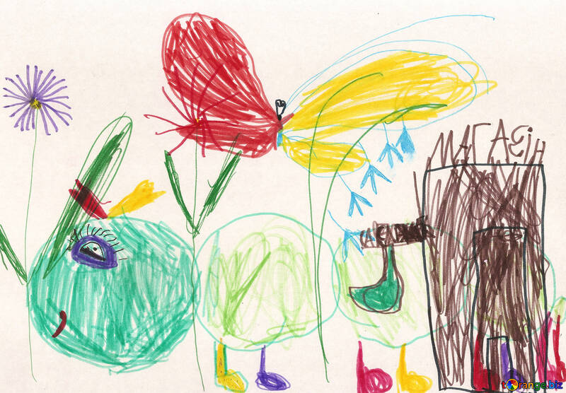 Дитячий малюнок гусениця №42798
