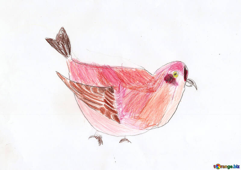 Дитячий малюнок горобець №42759