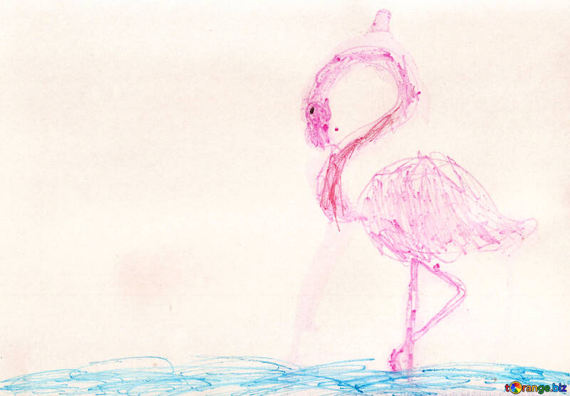 Children`s drawing flamingo №42812