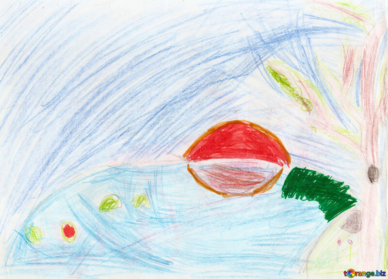 Child drawing sea №42723