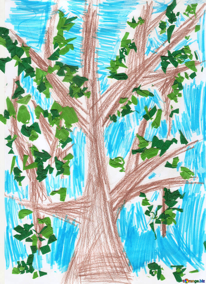 Child drawing tree №42750