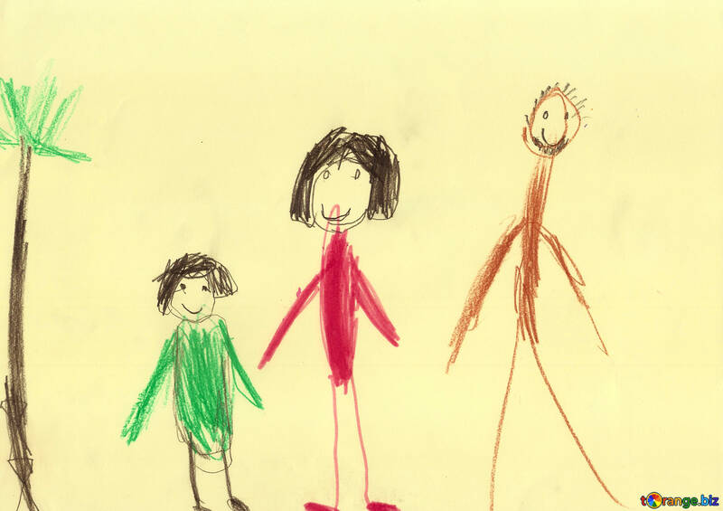 Baby drawing family №42776