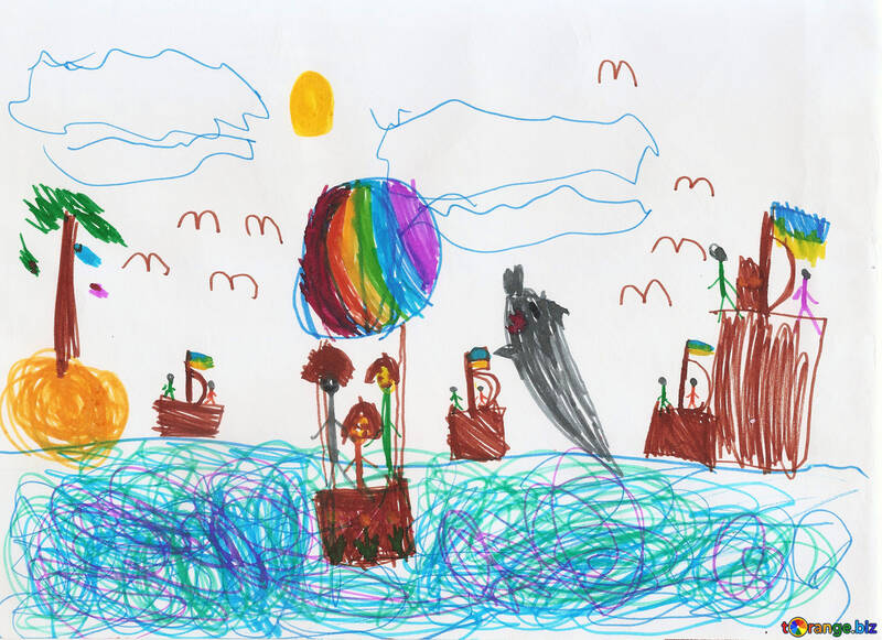 Child`s drawing of the sea vacation №42796