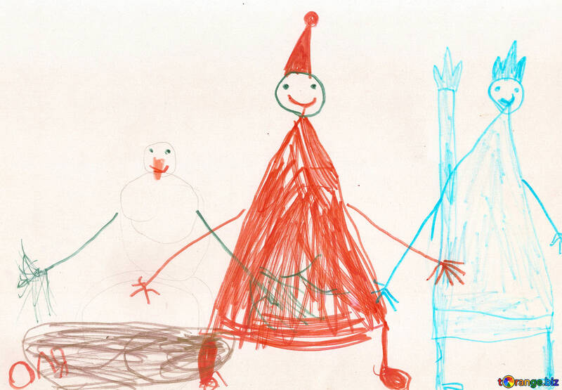 サンタクロースの子供の描画 №42849