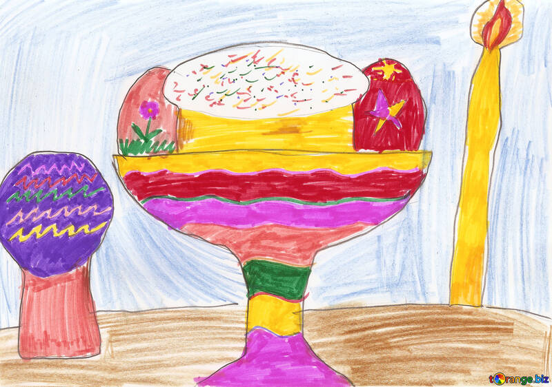 Children`s drawing festive meal №42707