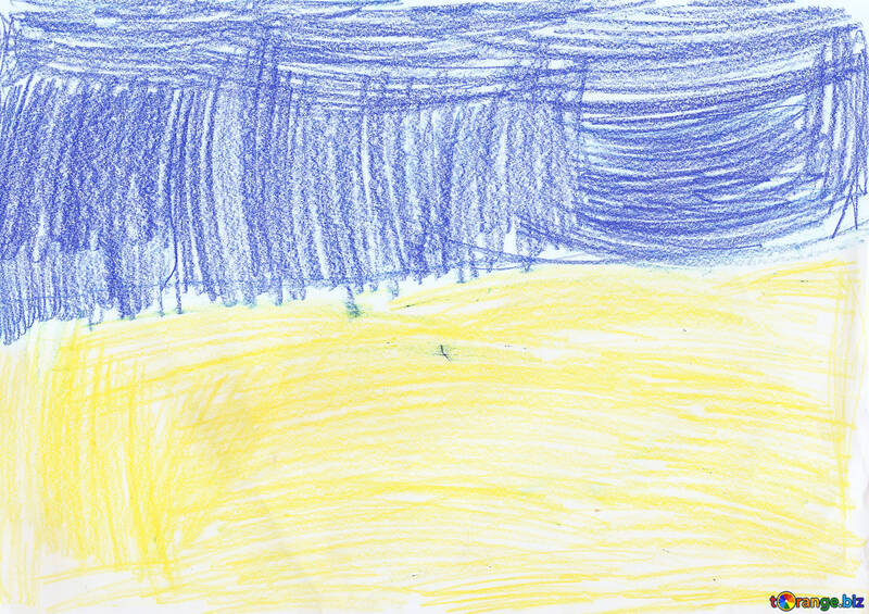 Children`s drawing the flag of Ukraine №42703