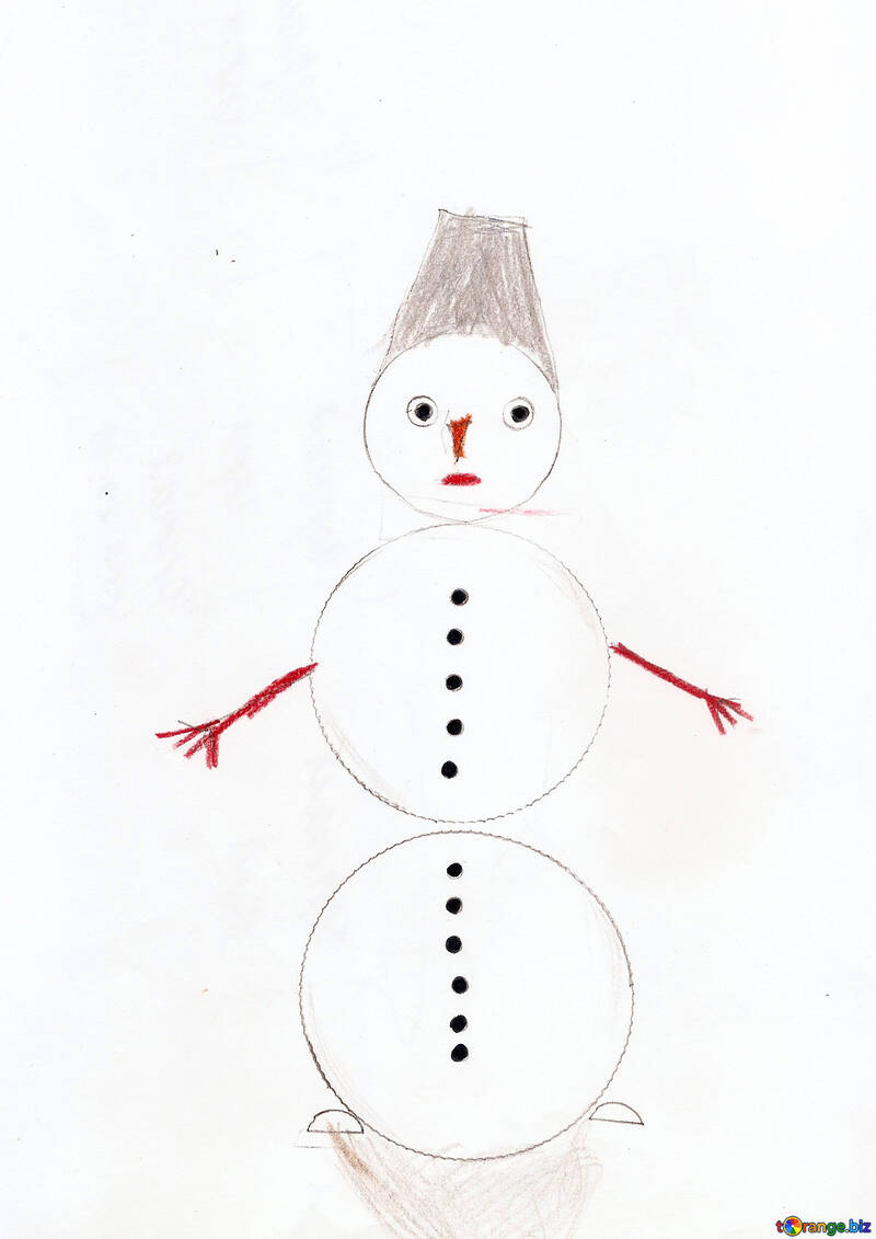 Children`s drawing snowman №42704
