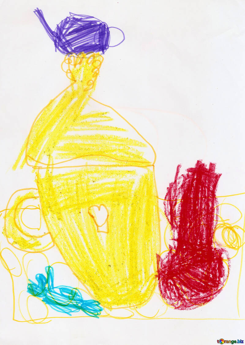 Дитячий малюнок натюрморт самовар №42803