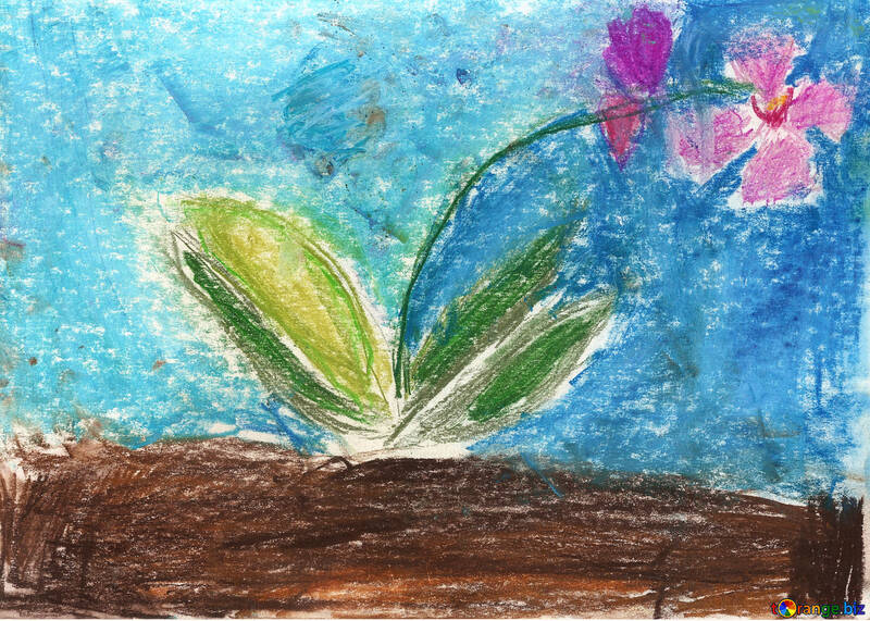Kinderzeichnung einer Blume №42870