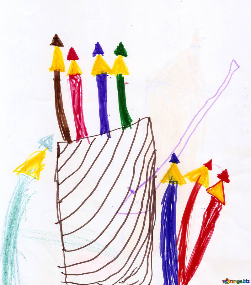 Children`s drawing color mushrooms №42784