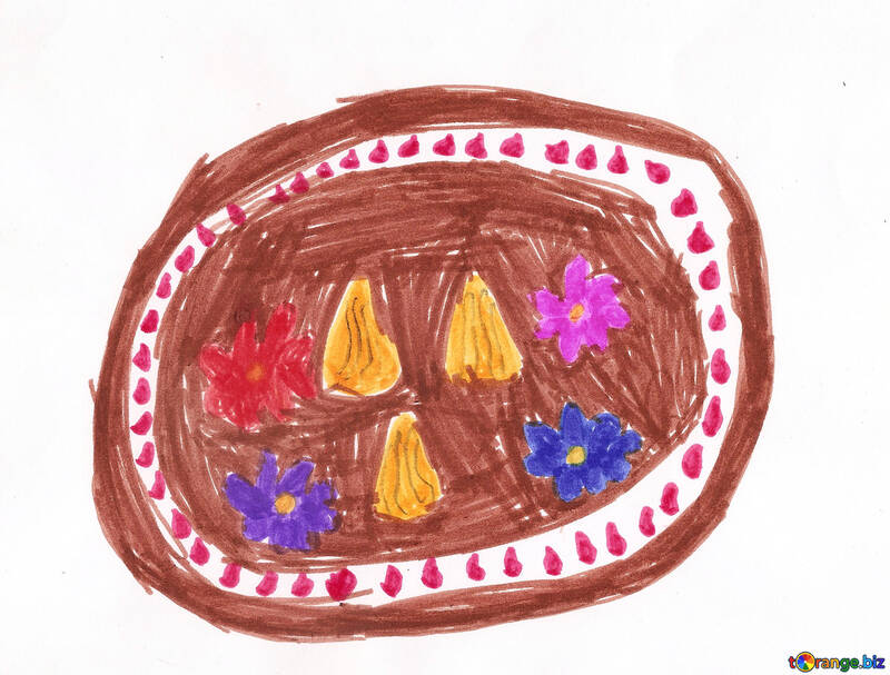 Los niños de dibujo un jardín de flores №42719