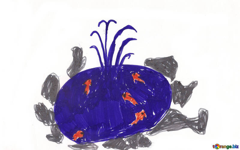 Дитячий малюнок фонтан №42720