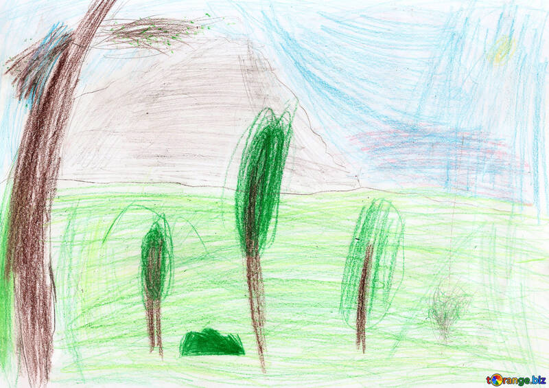 Alberi di palme disegno per bambini vicino al mare №42836