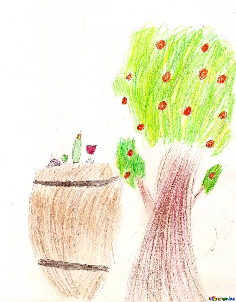 Los niños de dibujo de un picnic en el bosque №42702