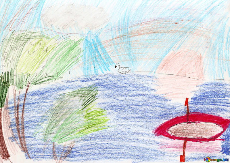 Дитячий малюнок ставок №42826