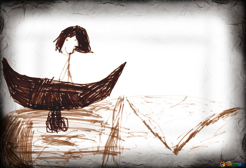 Children`s drawing in a boat ride №42794