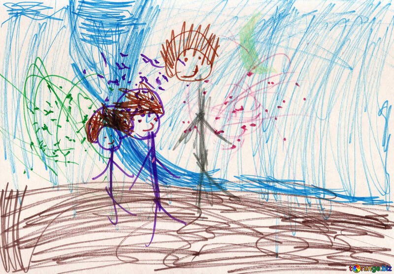 Children`s drawing Fairy and children №42773