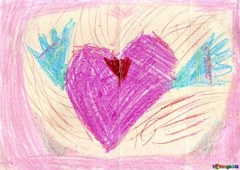 Children`s drawing heart №42834