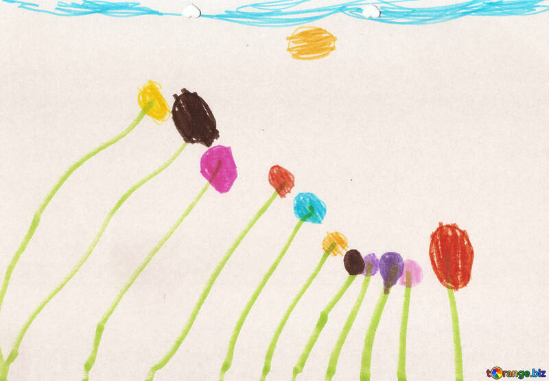 Children`s drawing flowers №42853