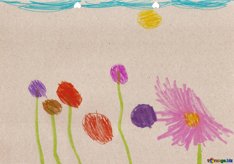 Children`s drawing flowers №42854