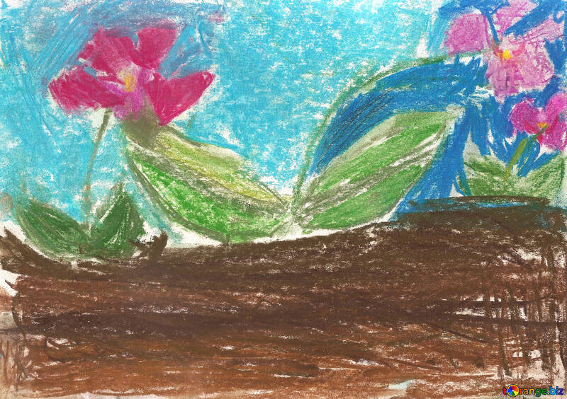 Children`s drawing flowers №42871