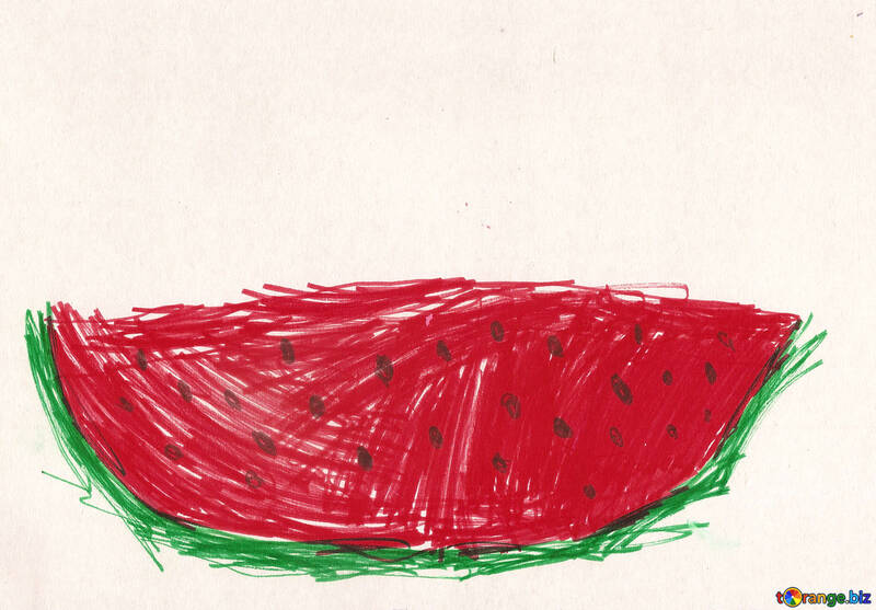 Children`s drawing watermelon №42779