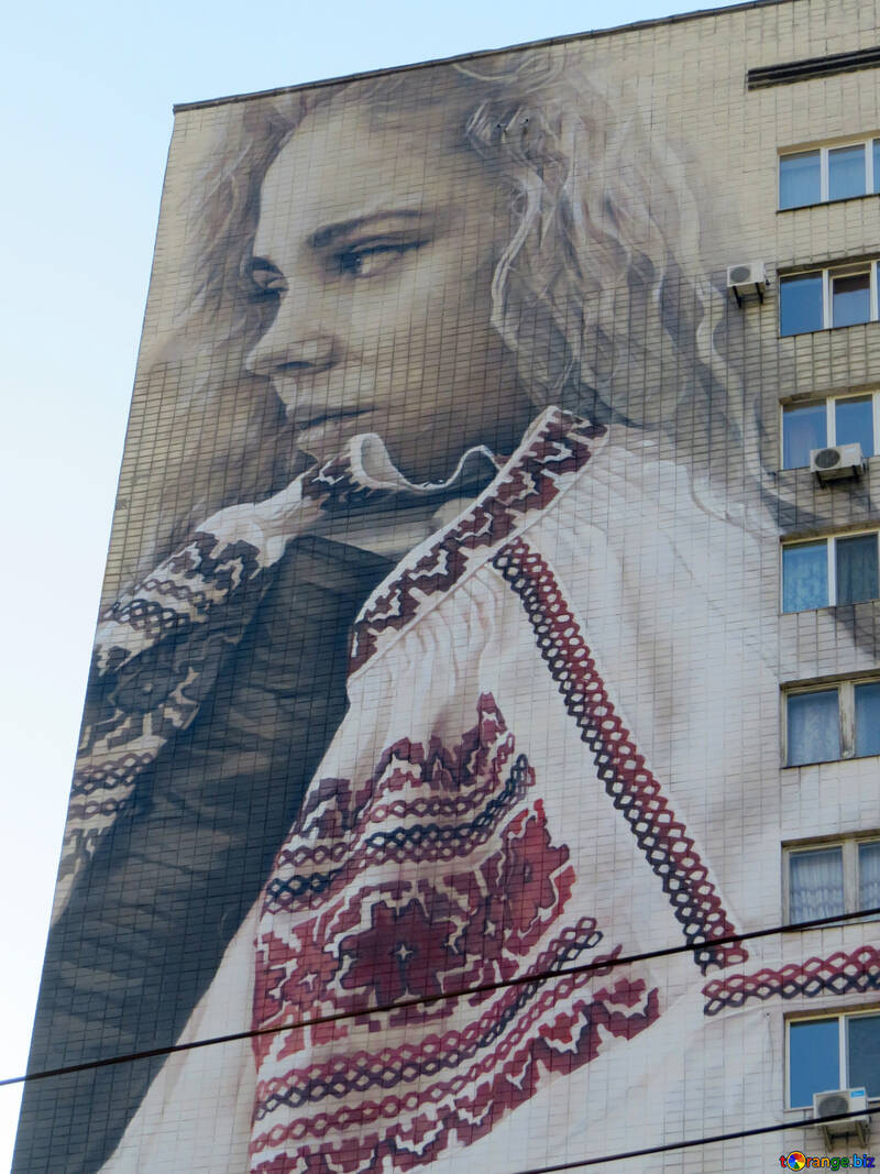 Mural girl with Embroideries №42275