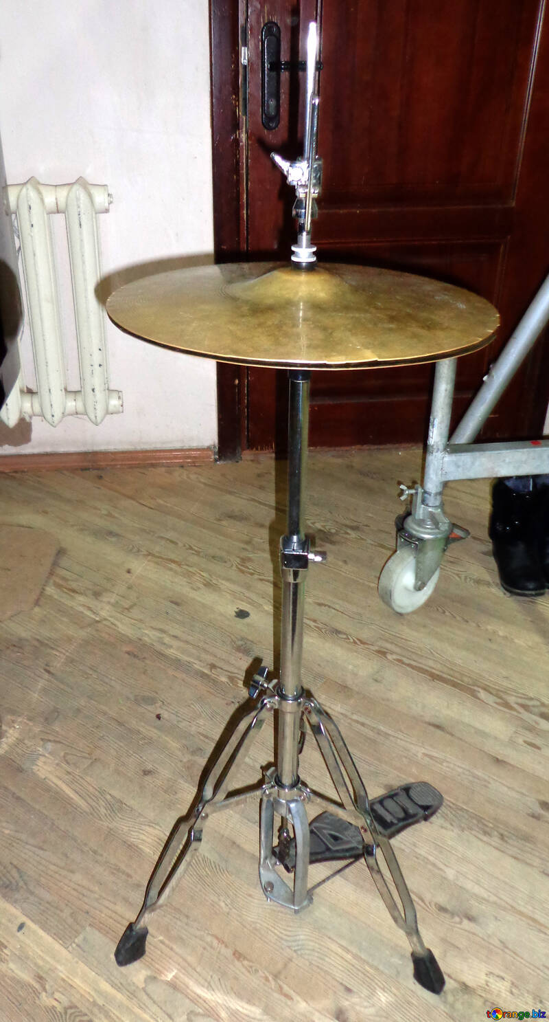 Two drums cymbals mounted on a rod №42901