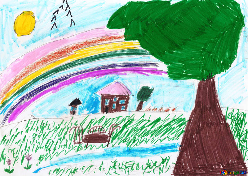 Дитячий малюнок життя на природі №42880