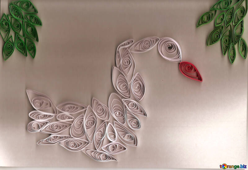 Quilling white swan №42883
