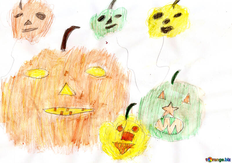 Children drawing on Halloween №42889