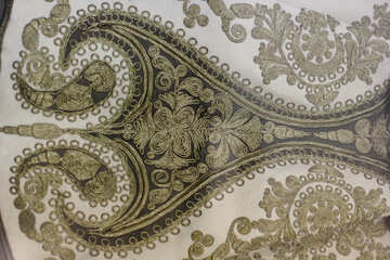 Vintage beaded pattern on fabric №43293