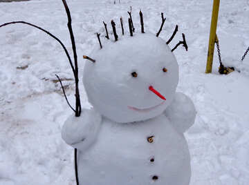 Children dazzled snowman №43054