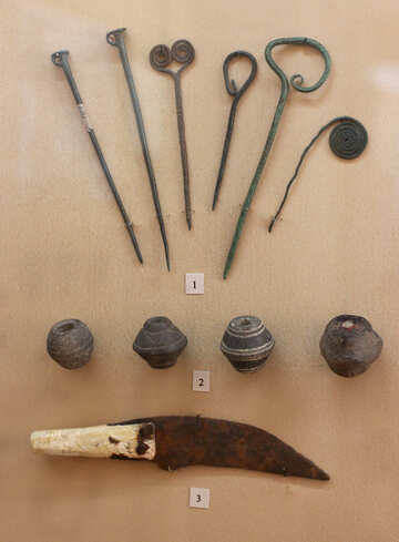Vintage herramientas de uso doméstico y cuchillo siglo 4 aC №43933