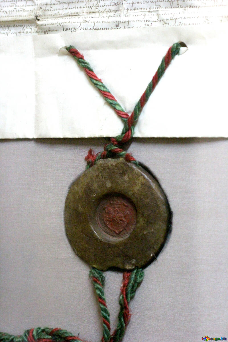 Сургучева печатка на старовинному документі №43614