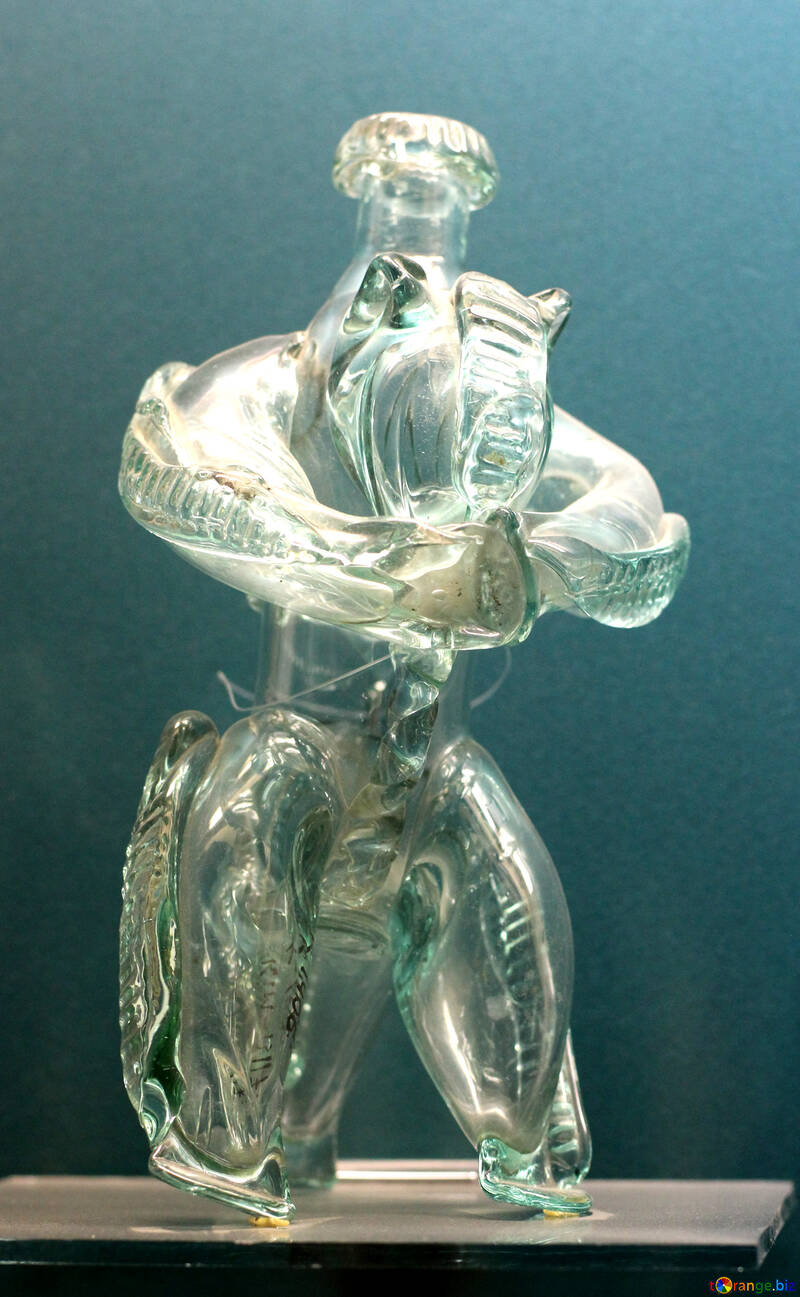 Vidrio jarra antigua en forma humana №43661