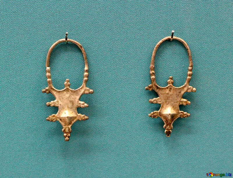 Старовинні золоті сережки №43971