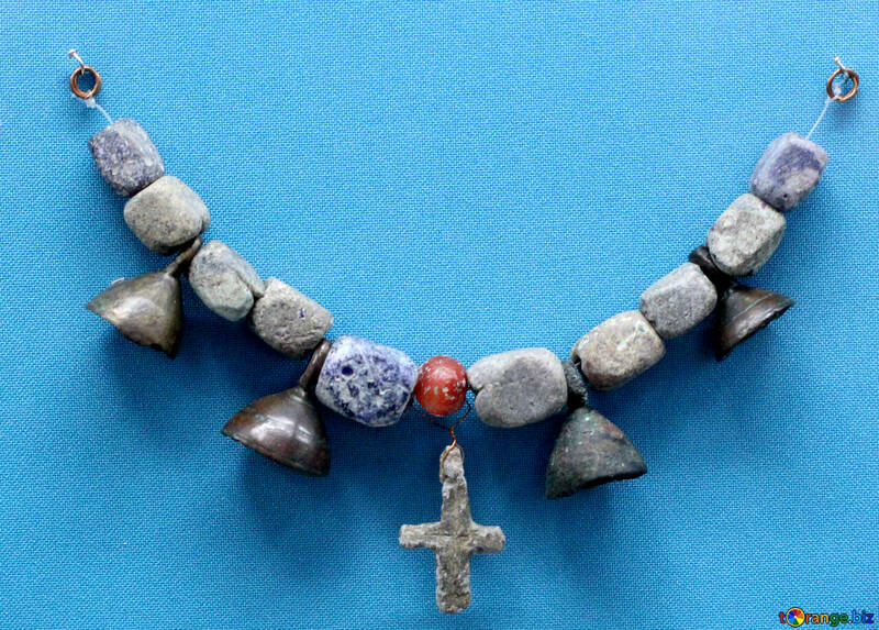 Vintage necklace with cross №43962