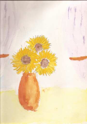 Children`s drawing sunflowers №44736