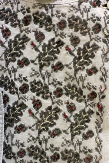 Texture vintage embroidered fabric №44255