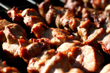 Beautiful photo kebab meat on skewers №44739