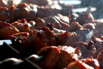 Beautiful photo kebab meat on skewers №44744